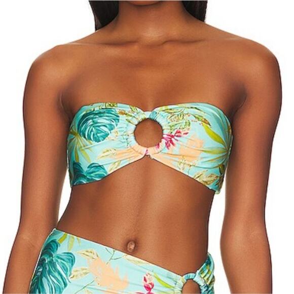 PatBO Other - PatBO Tropicalia Bandeau Bikini Top in Island Blue